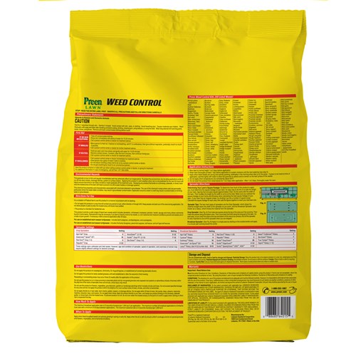 Preen Lawn Weed Control bag back