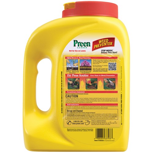 Preen Garden Weed Preventer bottle back