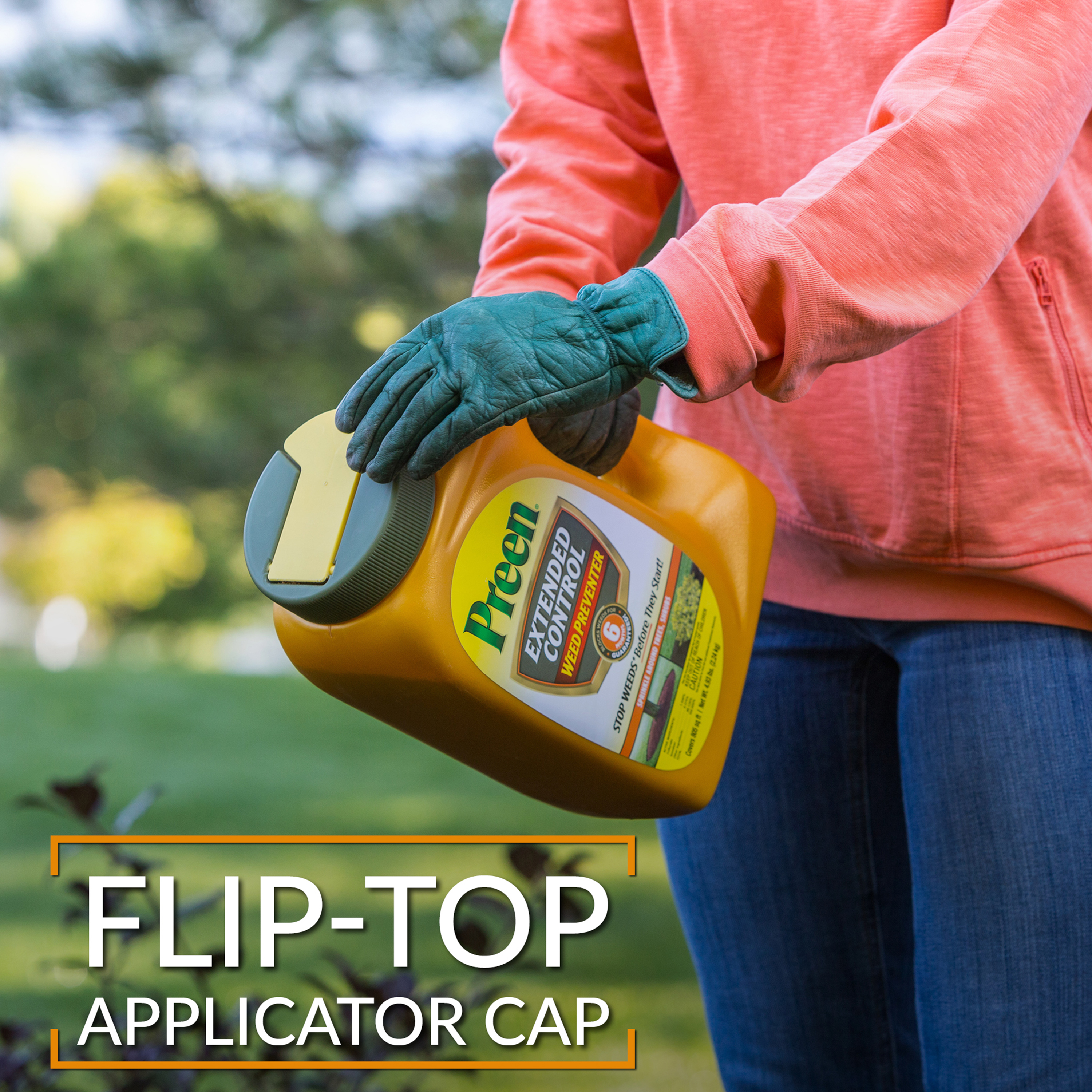 Preen Extended Control Weed Preventer bottle flip top applicator