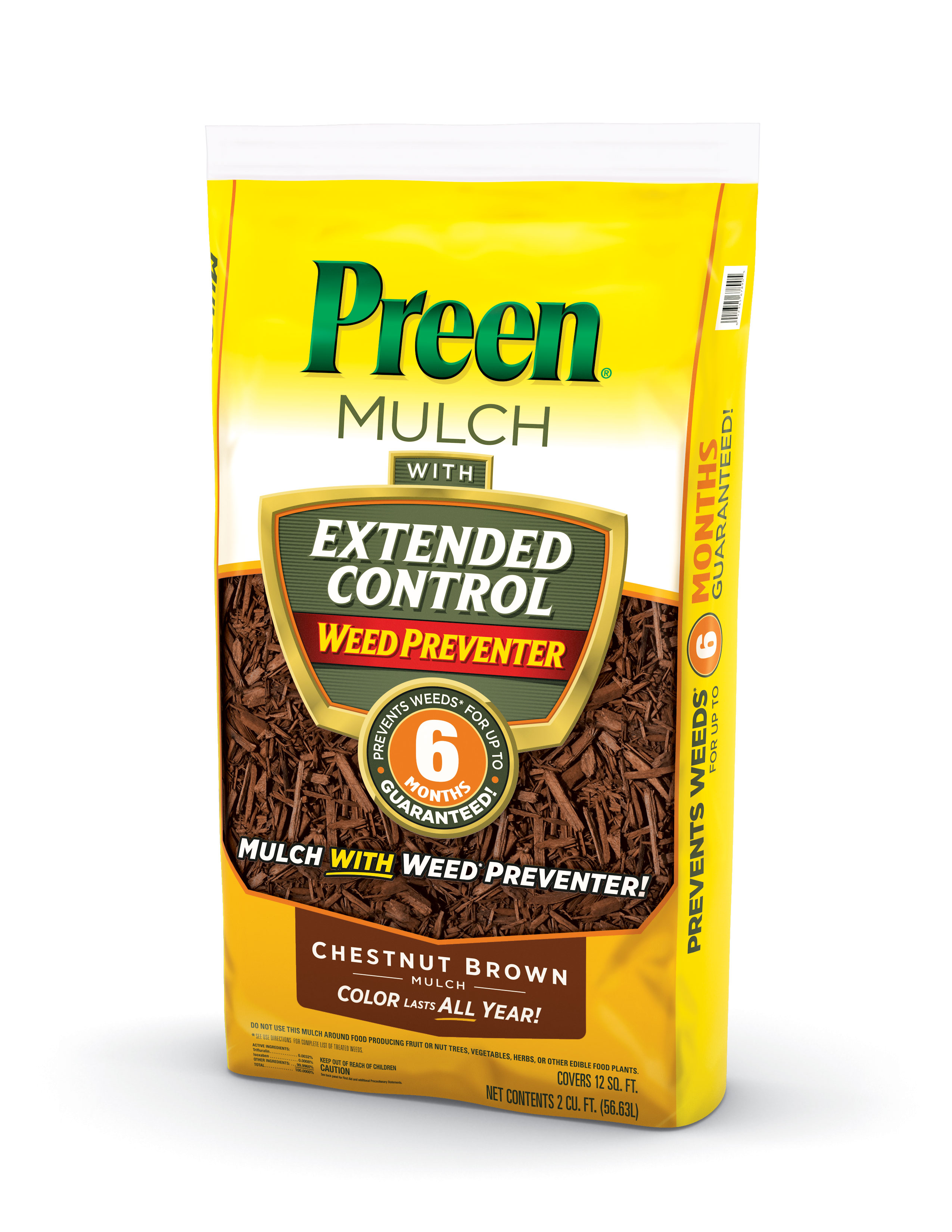 Preen Mulch with Extended Control Weed Preventer Chestnut Brown