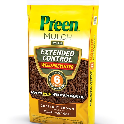 Preen Mulch with Extended Control Weed Preventer Chestnut Brown