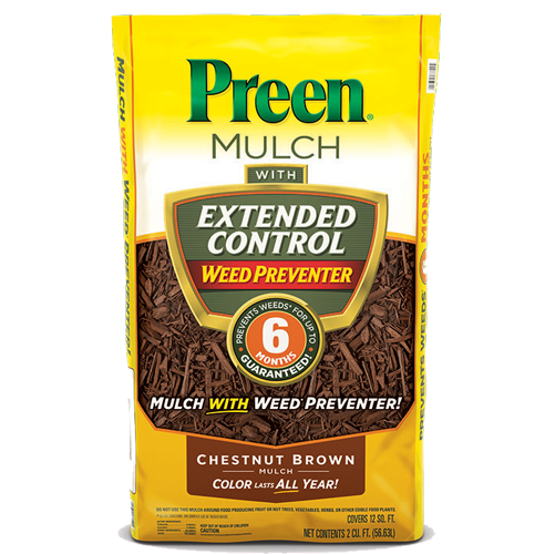 Preen Mulch with Extended Control Weed Preventer Chestnut Brown