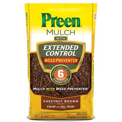 Preen Mulch with Extended Control Weed Preventer Chestnut Brown